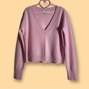 Intermix Elroy Pink V-Neck Cashmere Sweater